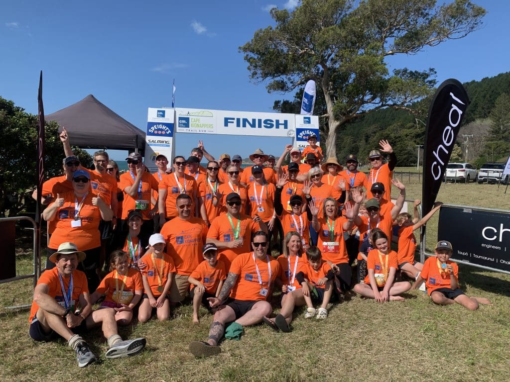 The Cole Murray Financial Advisers team photo at the Cole Murray Cape Kidnappers Trail Run.