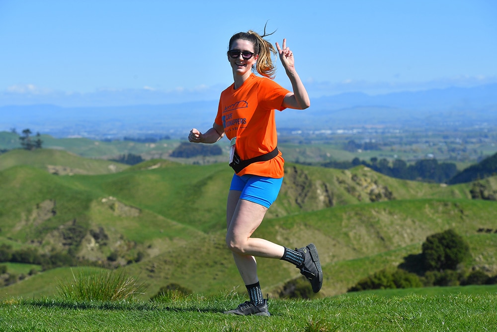 Kate Gustafson, our KiwiSaver Adviser and Support nailing the Cole Murray Cape Kidnappers Trail Run