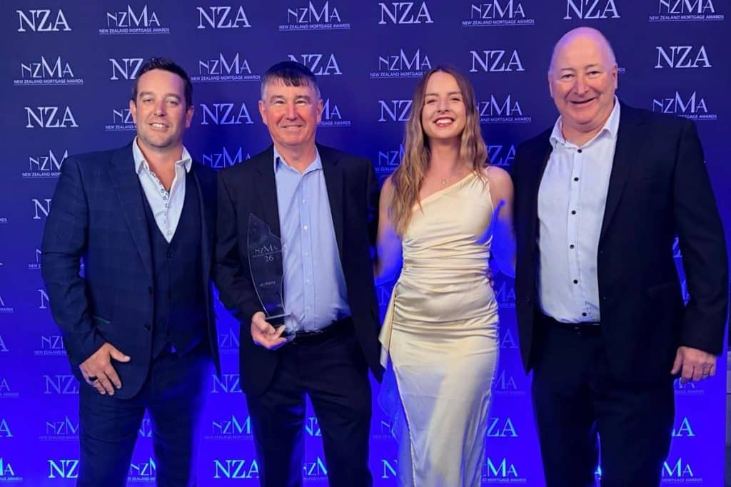 Winners of the Bizcap Brokerage of the Year - Diversification category at the NZ Mortgage Awards 2026.